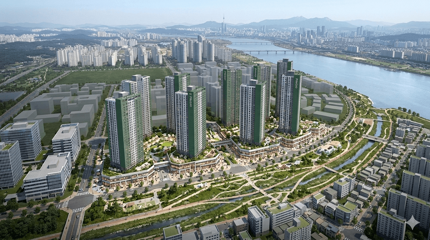 김포 한강시네폴리스 푸르지오 단지 전경 (주간)